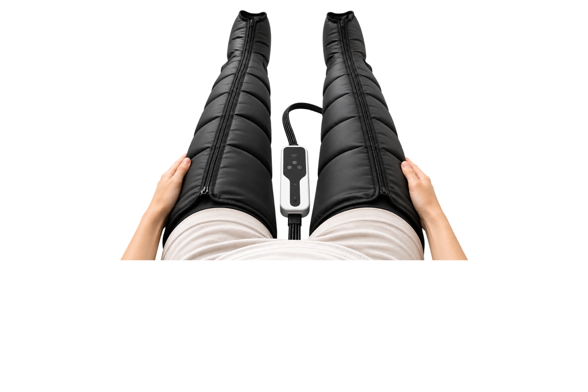 From thigh to toe.